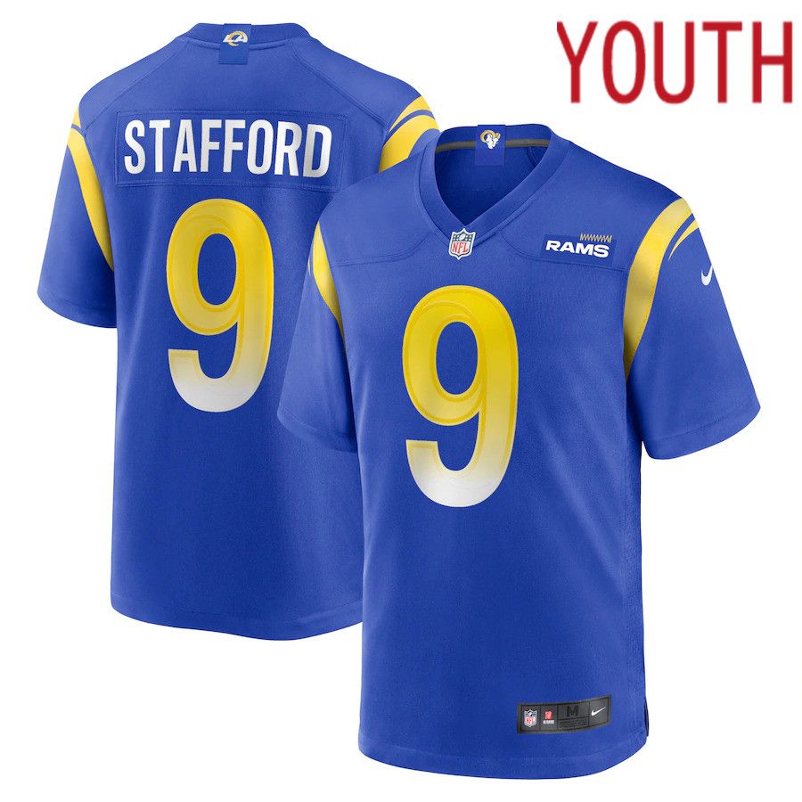 Youth Los Angeles Rams #9 Matthew Stafford Nike Royal Game NFL Jersey->youth nfl jersey->Youth Jersey